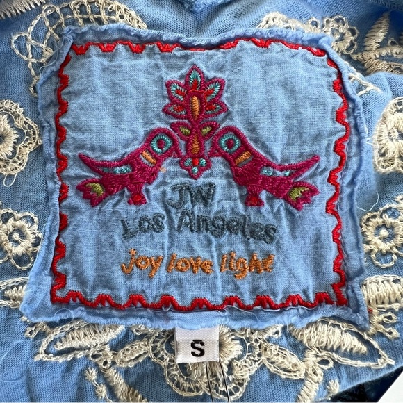 Johnny Was Light Blue Embroidered Julien Tier Dress NWT - Picture 7 of 10